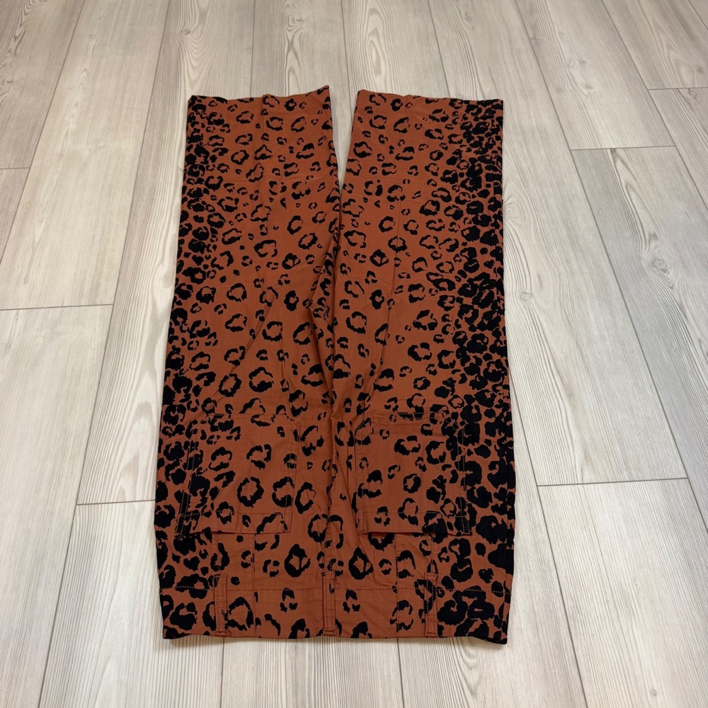 Maeve Anthropologie The Colette Leopard Print Cropped Wide Leg Pants Brown 29 - Picture 8 of 11